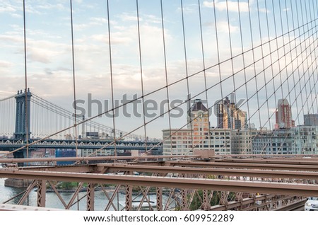 Manhattan and Brooklyn Bridge.