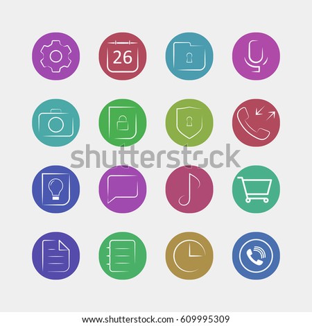 Set of flat icons for mobile app - vector eps 10
