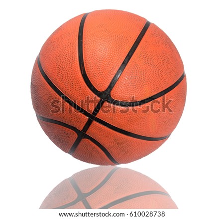 Reflective basketball technology, white background design.