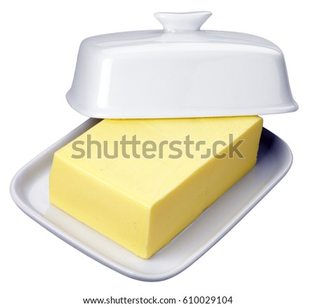 BUTTER DISH CUT OUT Royalty-Free Stock Photo #610029104