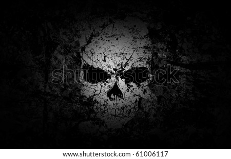 Grunge Skull Dark Background