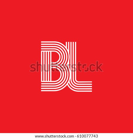 Initial logotype letter BL linked white colored, isolated on red background, for company identity.