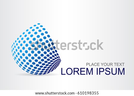 Logo stylized spherical surface with abstract shapes. This logo is suitable for global company, world technologies, media and publicity agencies 