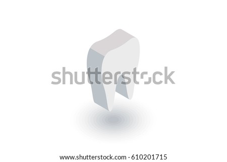 tooth isometric flat icon. 3d vector colorful illustration. Pictogram isolated on white background