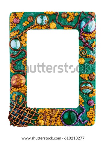 Photo frame made from polymer clay handmade crafted abstract
