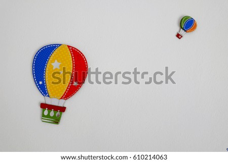 Cut paper balloon On a white background