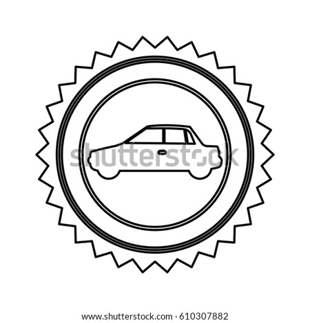 star emblem side car icon, vector illustration design