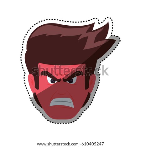 Angry cartoon face icon vector illustration graphic design