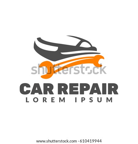 Car repair logo. Car icon. Auto repair logo. Auto silhouette vector emblem, badges. Car Service logo. Tools icon. Wrench icon.