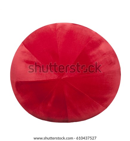 Red plush ball, isolated Royalty-Free Stock Photo #610437527