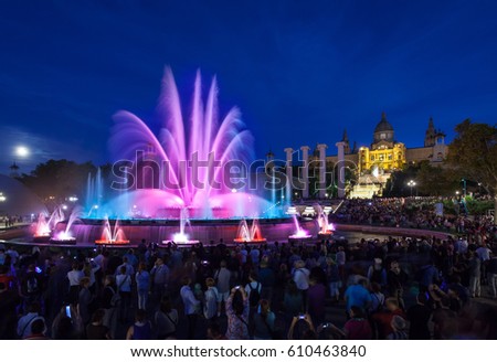 Magic Fountain and the Catalan art museum, Barcelona