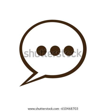 silhouette speech bubble with suspending points icon vector illustration
