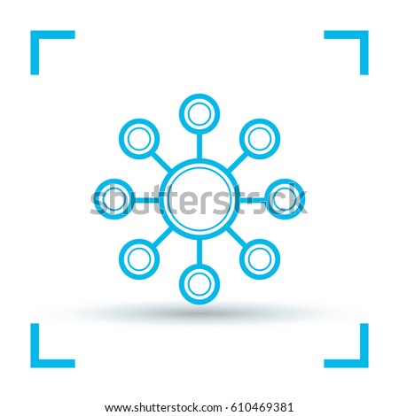 Hub network connection line vector icon