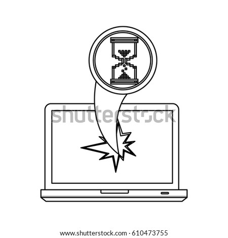 figure computer hourglass cursor with hole icon, vector illustraction design