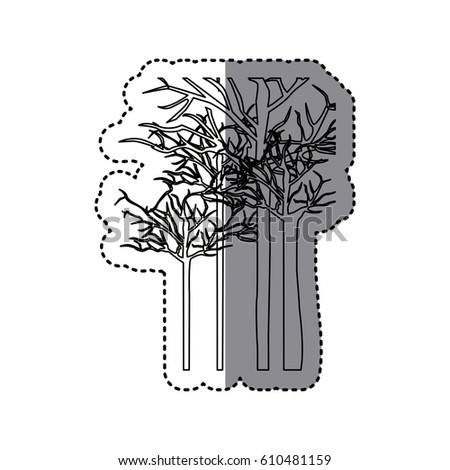 silhouette trees without leaves icon, vector illustraction design image