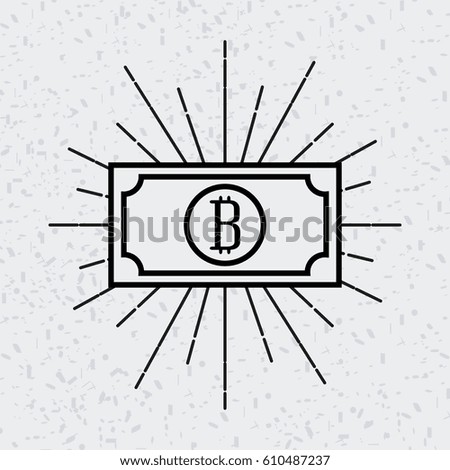 bill with bitcoin icon over white background. vector illustration