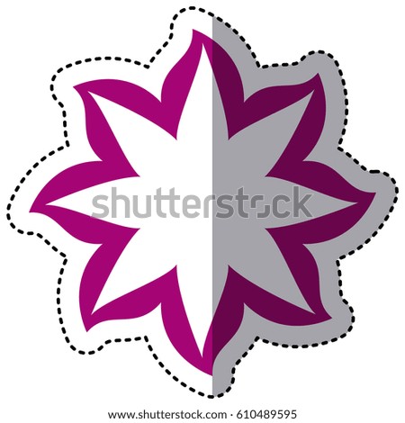purple flower with pointed petals icon, vector illustraction design