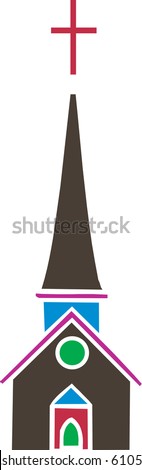 Church Icons Vector, Illustration of Tall church icon.