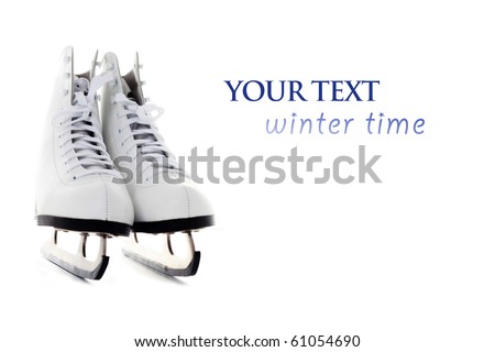 ice skate on white background - sport and leisure