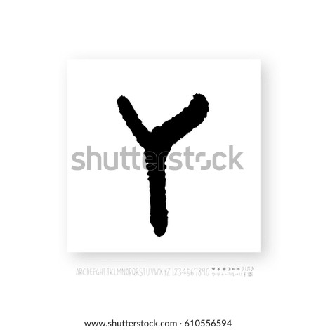 Hand drawn alphabet & number - vector