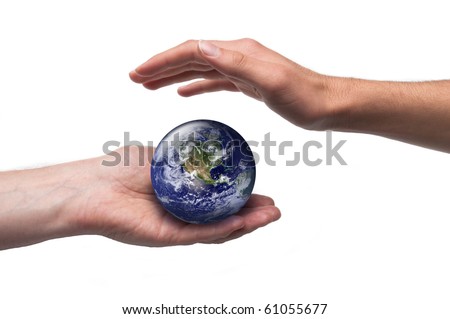 Concept for global environmental care. Isolated on white. Image public domain http://visibleearth.nasa.gov/