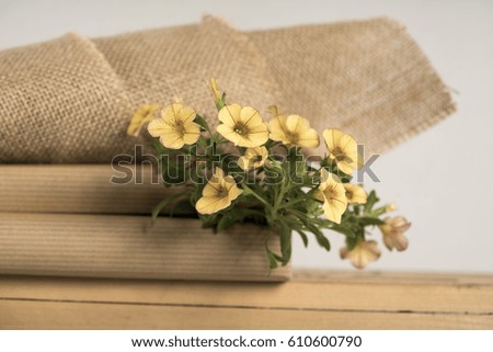 flower and book decoration.