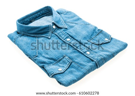 Jeans shirt for clothes isolated on white background
