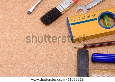 set of tools on table