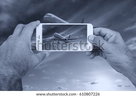 Picture of airplane from smartphone.