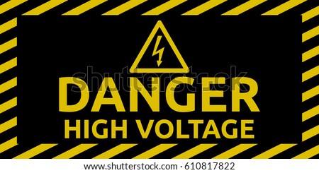 High Voltage Sign Royalty-Free Stock Photo #610817822