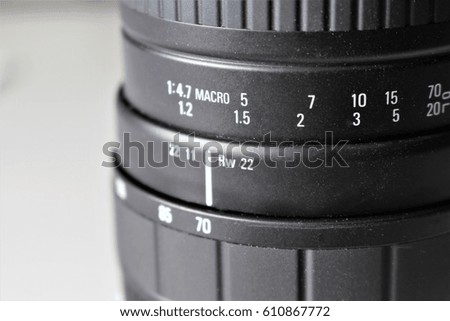 An image of a camera objective - background blurry