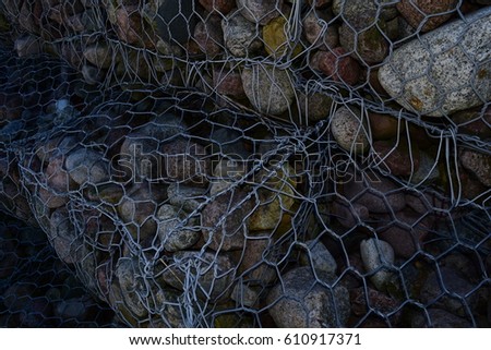 The mesh on the rocks of the sea. Background beautiful
