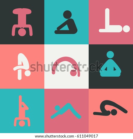 Yoga icons set. Vector Icons
