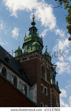 View of Wawel Castle on a sunny day. Krakow. Poland