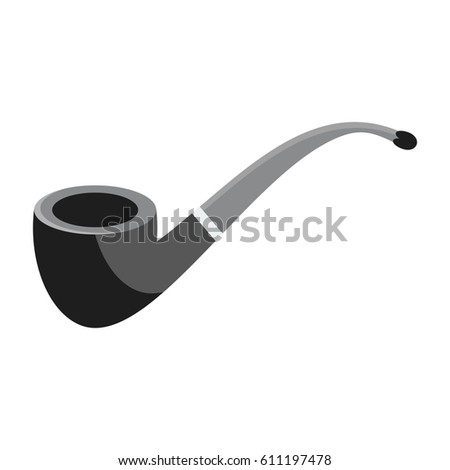 Smocking tobacco pipe. Flat vector cartoon illustration. Objects isolated on a white background.