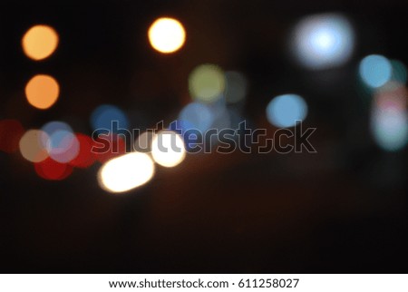 Abstract bokeh from light on the road