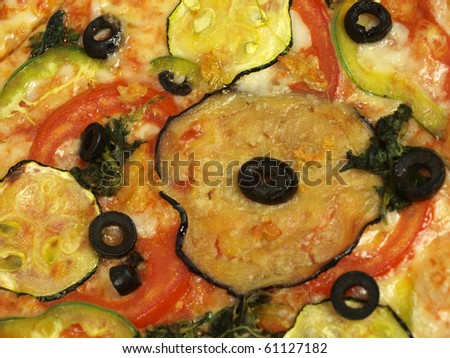 Pizza melanzana close-up