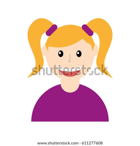 little girl character icon vector illustration design