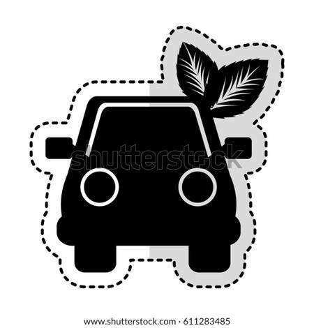 car with leafs icon vector illustration design