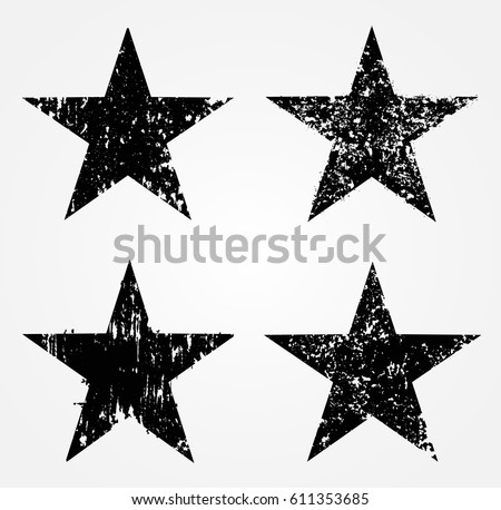 Set of grunge stars.Vector illustration.