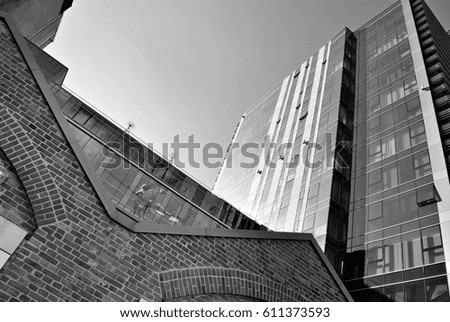 Modern office building. Black and white