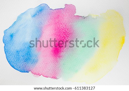 Abstract Hand drawing water color surface with wet background color Colorful  and smudges element for banner, card, template, design