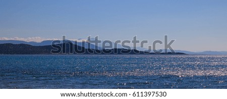 Greek coast of Aegean sea near Athens, Greece