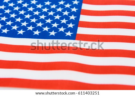 Close-up shot of wavy american flag.