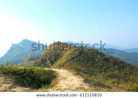 Blur picture of mountain landscape