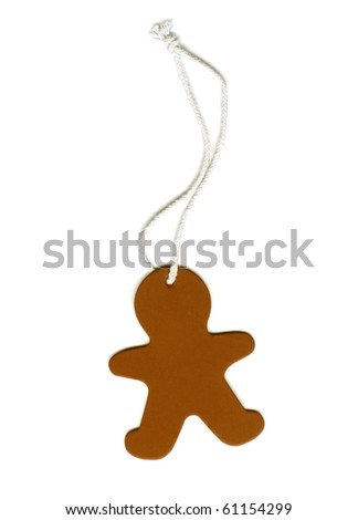 gingerbread man cookie  tag  with string