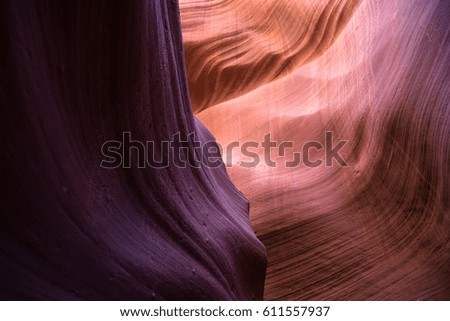 Flowing sandstone rock erosion in Antelope Canyon, Arizona, USA
