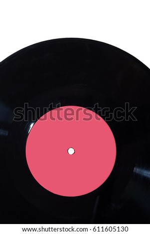 Vinyl disc with red label