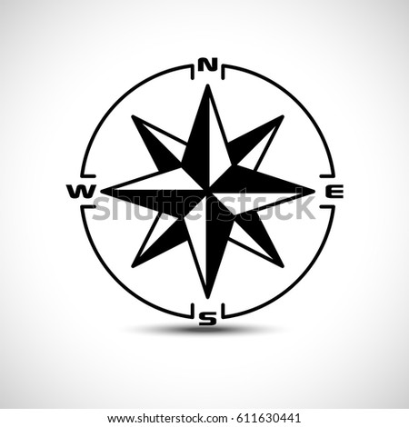 Compass vector icon wind rose illustration symbol