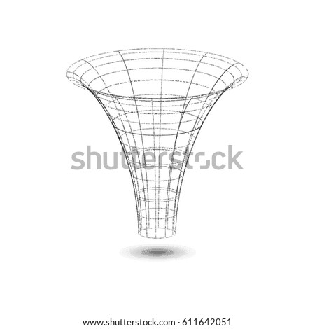 Technology background. Abstract 3d Funnel. Futuristic Technology Style.